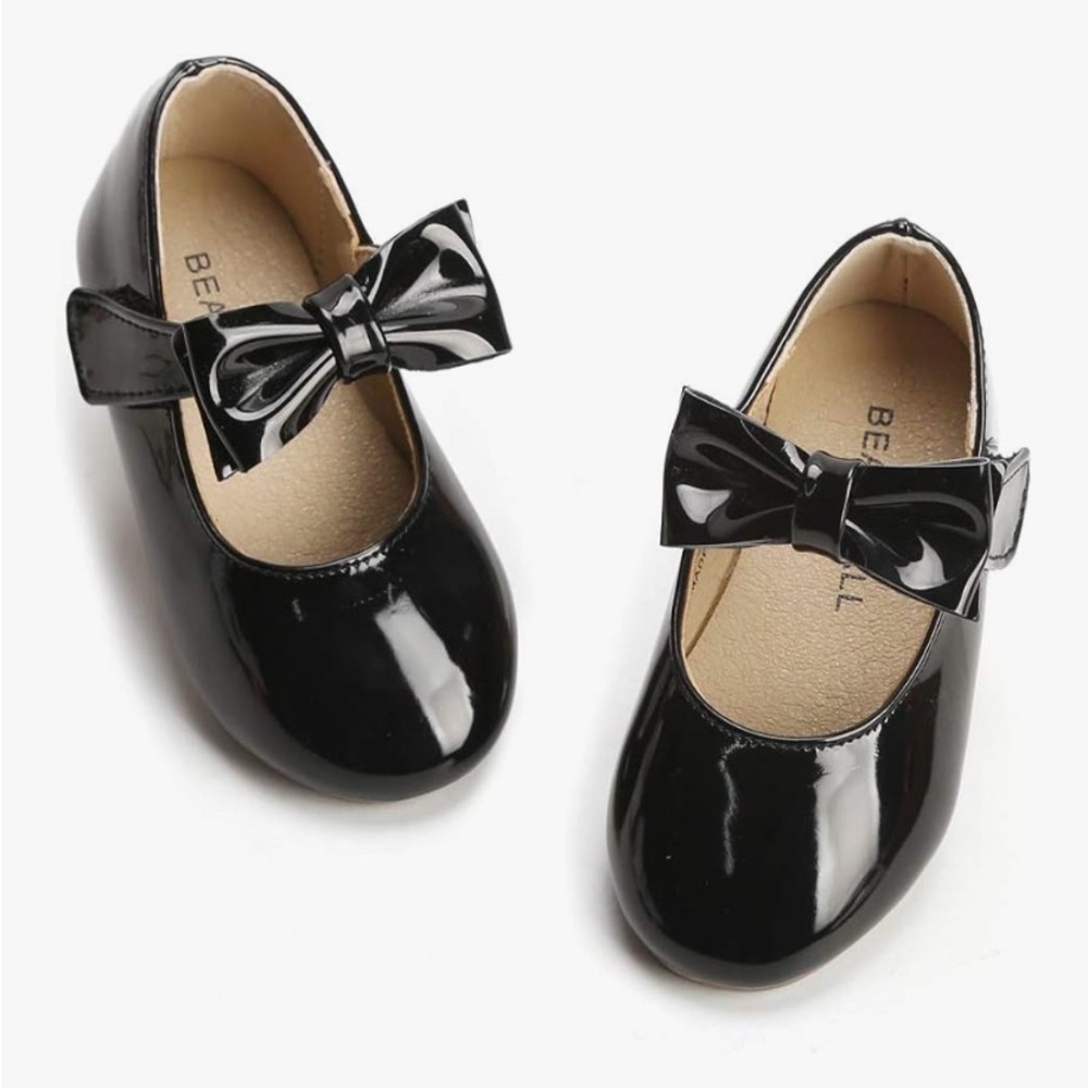 Kid´s black dress Shoes with bow ballerina size 8